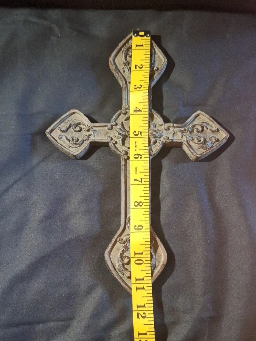 Ornate Decorative Wall Cross - Distressed Finish